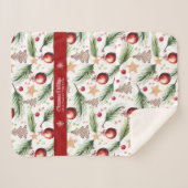 Couverture Sherpa Noël Aquarelle Vacances Décoration Motif (Devant (Horizontal))