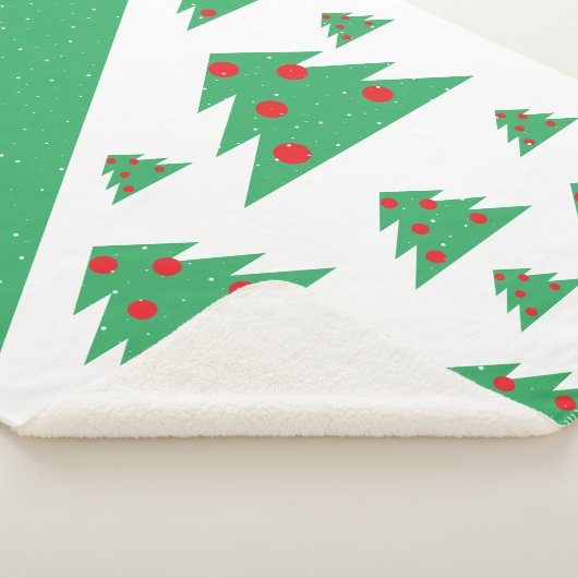 Couverture Sherpa Noël Arbre à neige Rouge Vert Noël (3/4)