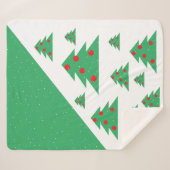 Couverture Sherpa Noël Arbre à neige Rouge Vert Noël (Devant (Horizontal))