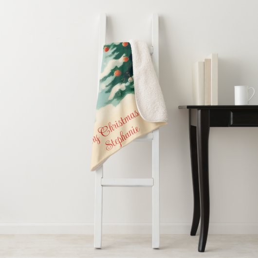 Couverture Sherpa Noël aux cochons volants (En situation)