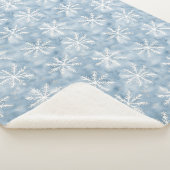 Couverture Sherpa Noël aux flocons blancs bleus (3/4)