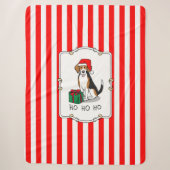 Couverture Sherpa Noël Beagle de chapeau de Noël (tri couleur 3) Chi (Devant)