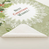 Couverture Sherpa Noël Berries rouges Green Wath White Snowflake (3/4)