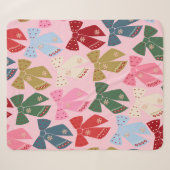 Couverture Sherpa Noël Bows Coquette rose (Devant (Horizontal))
