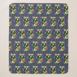 Couverture Sherpa Noël Casse-Noisette Bleu Marine