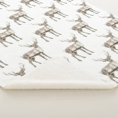 Couverture Sherpa Noël Cerf rustique (3/4)