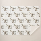 Couverture Sherpa Noël Cerf rustique (Devant (Horizontal))