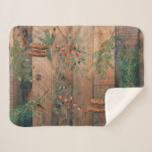 Couverture Sherpa Noël Conifères rustiques Bois de pin (Devant (Horizontal))