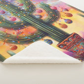 Couverture Sherpa Noël dans le désert Sud-Ouest Saguaro Cactus (3/4)