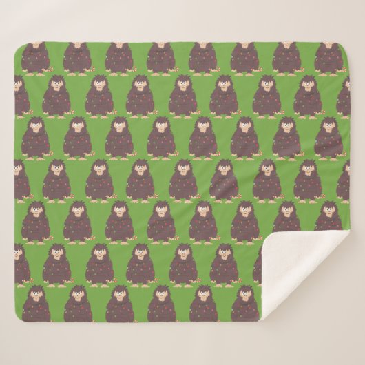 Couverture Sherpa Noël de Bigfoot Sasquatch (Devant (Horizontal))