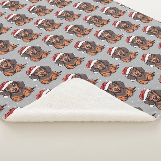 Couverture Sherpa Noël de chiot teckel mignon (3/4)
