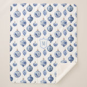 Couverture Sherpa Noël de la Chinoiserie Blue Orament (Devant)