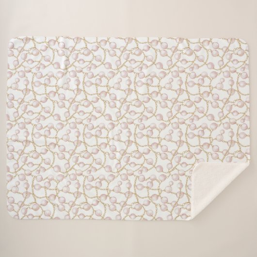 Couverture Sherpa Noël de perles de verre rose or (Devant (Horizontal))