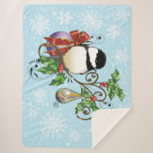 Couverture Sherpa Noël de poulet d'hiver (Devant)
