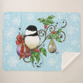 Couverture Sherpa Noël de poulet d'hiver (Devant (Horizontal))