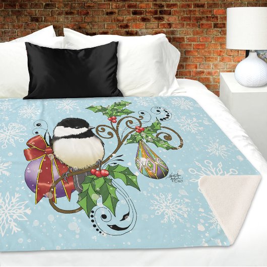Couverture Sherpa Noël de poulet d'hiver