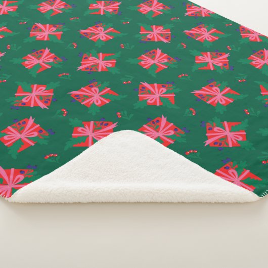 Couverture Sherpa Noël de vacances vertes (3/4)