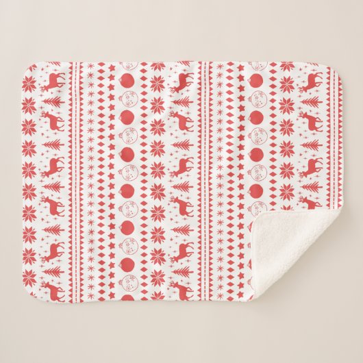 Couverture Sherpa Noël des rennes et des fêtes (Devant (Horizontal))