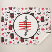 COUVERTURE SHERPA NOËL DONS D'HIVER ET FLAKES DE NEIGE MONOGRAMME (Devant (Horizontal))