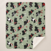 Couverture Sherpa Noël écossais Terrier vert (Devant)