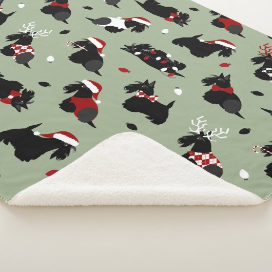 Couverture Sherpa Noël écossais Terrier vert (3/4)