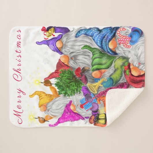 Couverture Sherpa Noël Gnome Baby Sherpa Blanket (Devant (Horizontal))