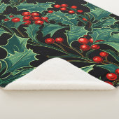 Couverture Sherpa Noël Holly Branches et Berries (3/4)