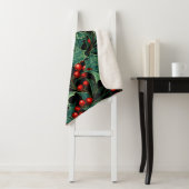 Couverture Sherpa Noël Holly Branches et Berries (En situation)