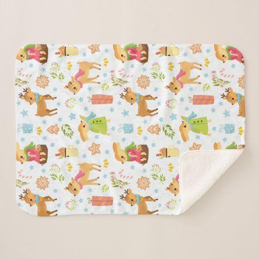 Couverture Sherpa Noël mignon (Devant (Horizontal))