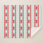 Couverture Sherpa Noël Monnaie rayures Red Bows Étoiles Motif (Devant (Horizontal))