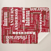 Couverture Sherpa Noël Nom répétitif Rouge Blanc Vert (Devant (Horizontal))