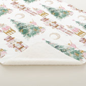 Couverture Sherpa Noël Nutcracker rose hiver merveilleuse (3/4)
