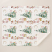Couverture Sherpa Noël Nutcracker rose hiver merveilleuse (Devant (Horizontal))