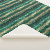 Couverture Sherpa Noël Pailleté Vert Or (3/4)