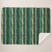 Couverture Sherpa Noël Pailleté Vert Or (Devant (Horizontal))