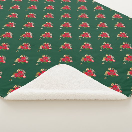 Couverture Sherpa Noël Père Noël Reindeer Green (3/4)