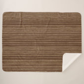 Couverture Sherpa Noël Rayures Or Marron (Devant (Horizontal))