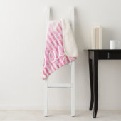 Couverture Sherpa Noël rose et blanc Joie Reindeer (En situation)