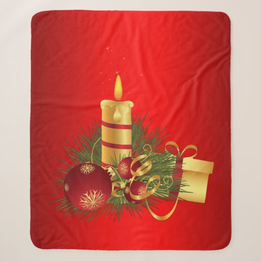 Couverture Sherpa Noël rouge (Devant)