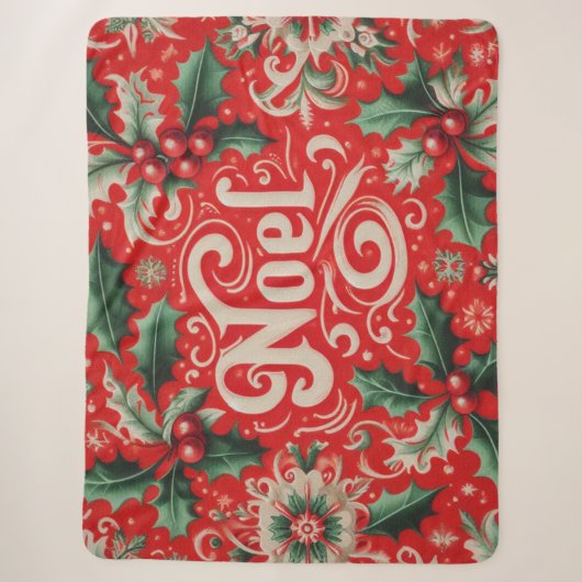 Couverture Sherpa Noel rouge et vert (Devant)