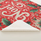 Couverture Sherpa Noel rouge et vert (3/4)
