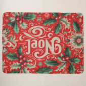 Couverture Sherpa Noel rouge et vert (Devant (Horizontal))
