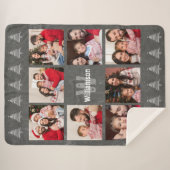 Couverture Sherpa Noël rustique de tableau de monogramme de collage (Devant (Horizontal))