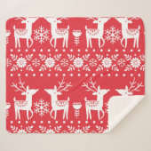Couverture Sherpa Noël scandinave : Snowflakes & Deer (Devant (Horizontal))