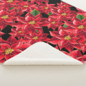 Couverture Sherpa Noël Sherpa Blanket-Large-Rouge Poinsettia (3/4)