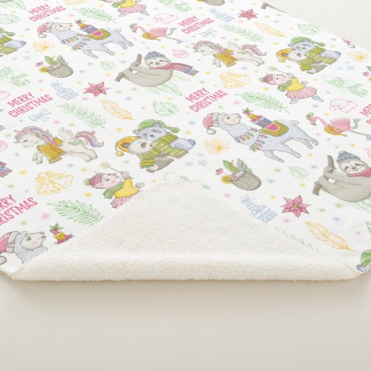 Couverture Sherpa Noël tropical mignon (3/4)