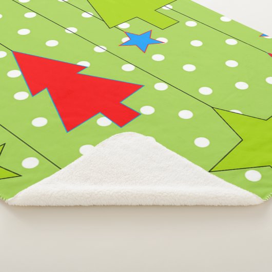 Couverture Sherpa Noël vert et blanc (3/4)