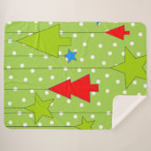 Couverture Sherpa Noël vert et blanc (Devant (Horizontal))