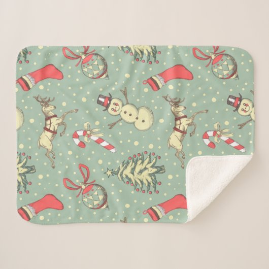 Couverture Sherpa Noël vintage (Devant (Horizontal))