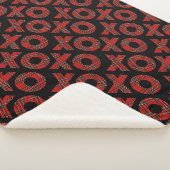 Couverture Sherpa Noël XOXO rouge moderne (3/4)